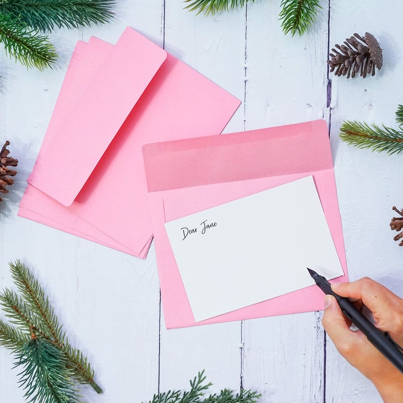 MATICAN Invitation Envelopes  100-Pack 5x7 Envelopes  A7 Envelopes for Invitations  Pink  5 1/4 x 7 1/4 Inches - Image 2